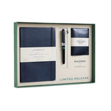 PLATINUM x myPAPERCLIP, Gift Set - PLAISIR Fountain Pen + SIGNATURE Series NOTEBOOK + Card Holder Wallet BLACK.