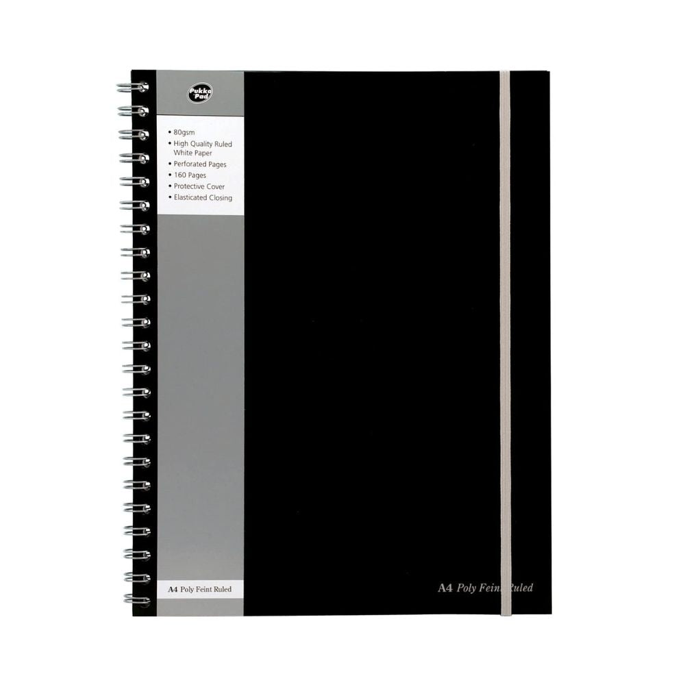 PUKKA PAD, Notebook - Jotta Polyprop | BLACK | A4 | 160 Pages | 80 gsm.