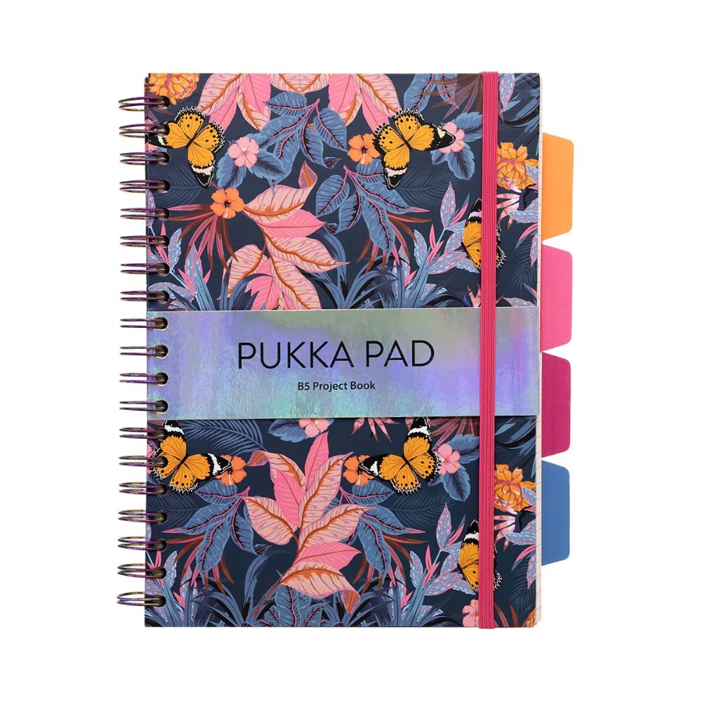 PUKKA PAD, Notebook - Project | Spiral | B5 | 200 Pages | 80 gsm.