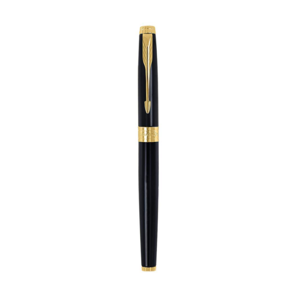 PARKER,  Gift Set - Rollerball Pen + Pocket Watch | ASTER | Laque Black | Gold Trim.