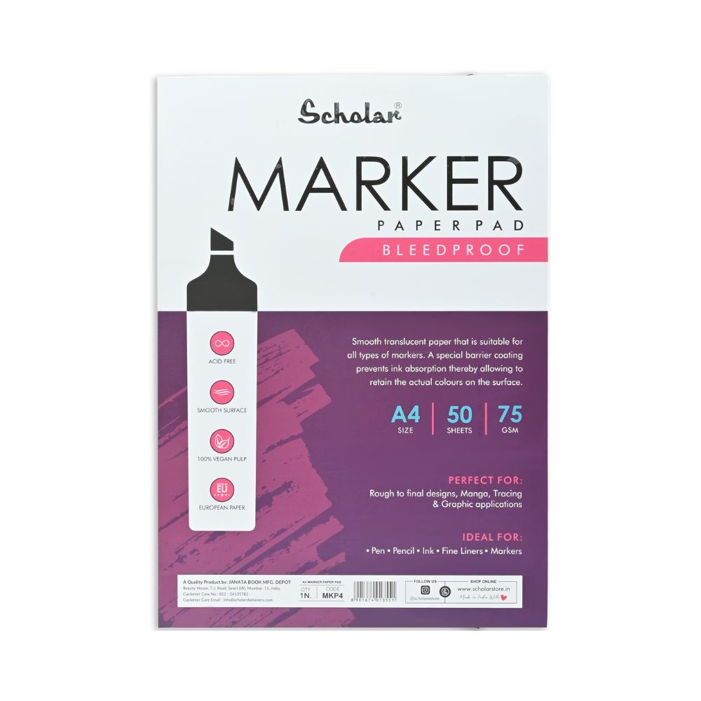 SCHOLAR, Marker Paper Pad | 50 Sheets | 75 gsm.