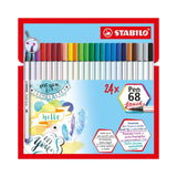 STABILO, Fibre Tip Pen - Premium | Fiexible 68 Brush | Set of 24.