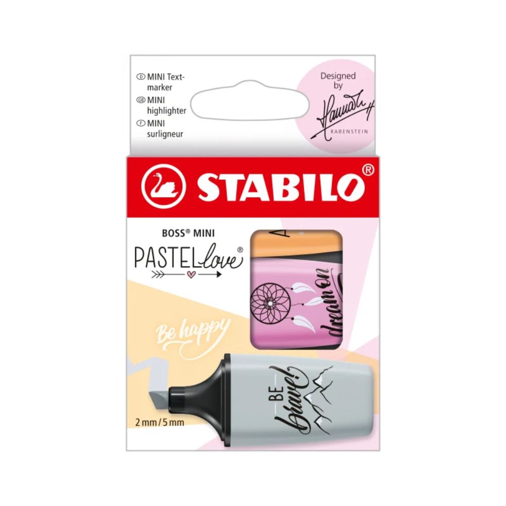 STABILO, Highlighter - BOSS MINI | Pastellove | Pack of 3.
