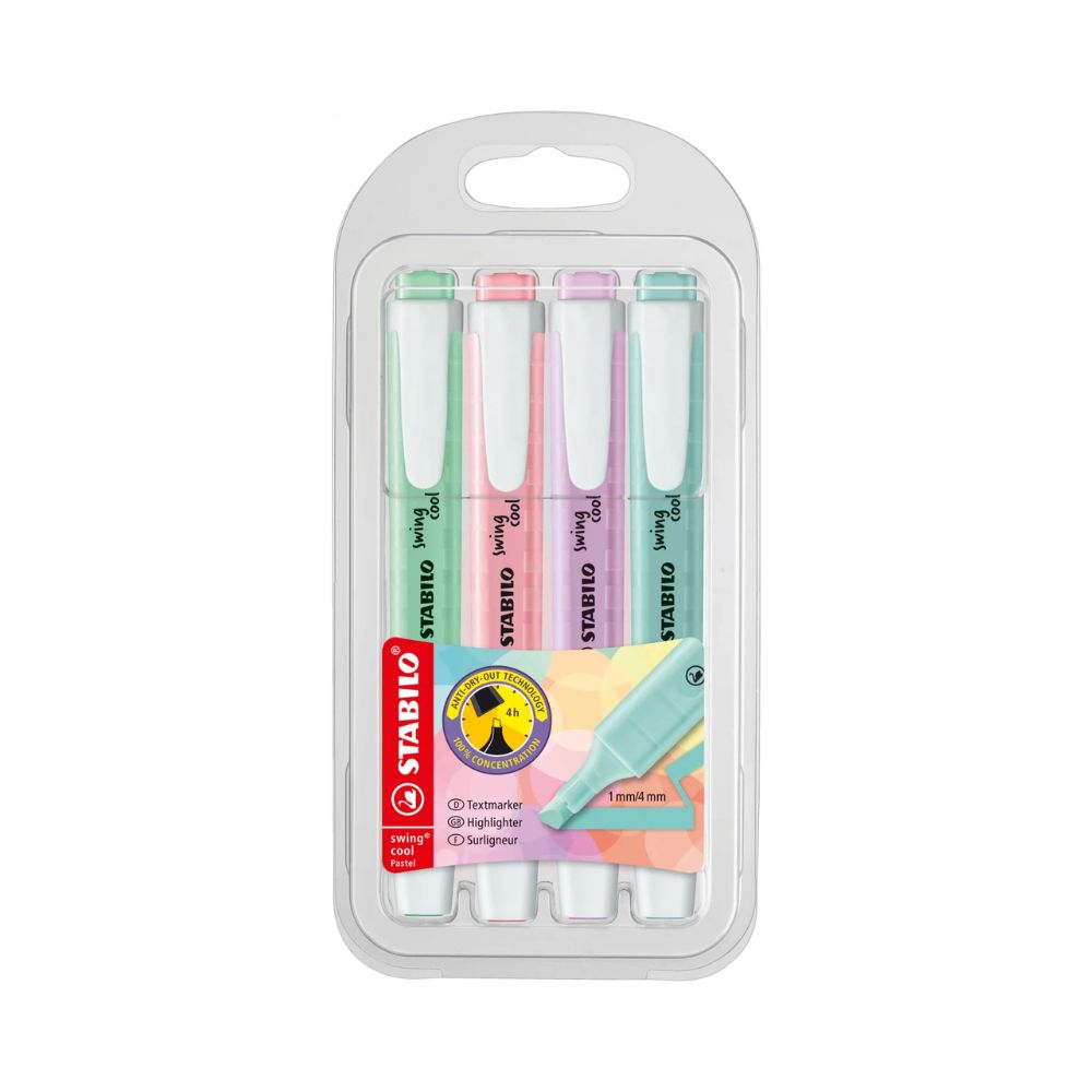 STABILO, Highlighter - SWING COOL | Pastel | Pack of 4.