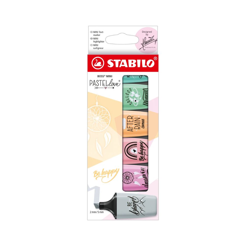 STABILO, Highlighter - Boss Mini | Pastellove | Set of 6.