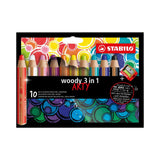 STABILO, Multi Talented Pencils Set - Woody 3 in 1 | ARTY | Set of 10.