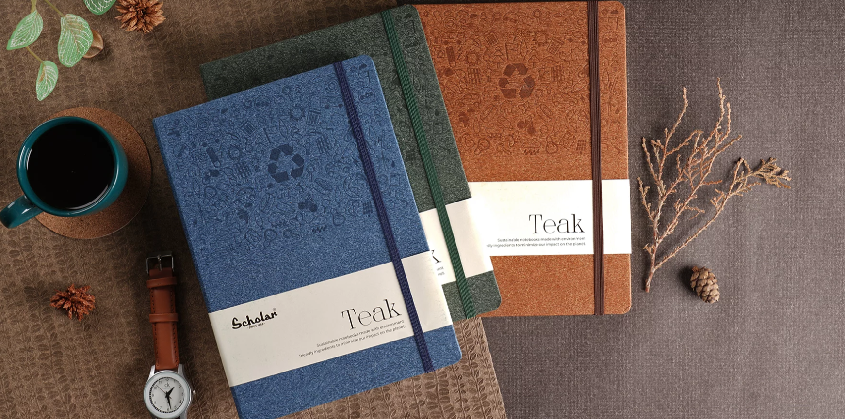 SCHOLAR, Notebook - Teak | A5 | 160 Pages | 80 gsm.