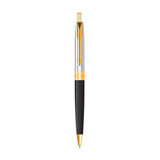 PARKER, Ballpoint Pen - ASTER | Black & Chrome Essential | Gold Trim.