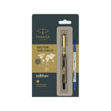 PARKER, Rollerball Pen - VECTOR Timecheck | Gold Trim | Fine.