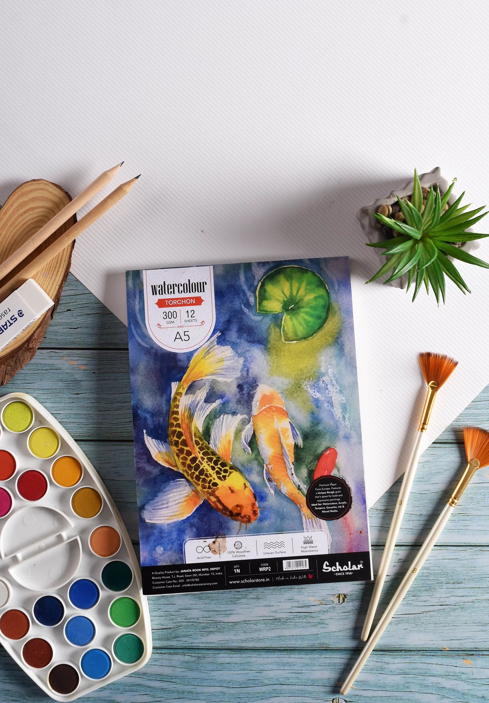 SCHOLAR, Watercolour Pad | 12 sheets | 300 gsm (WRP3).