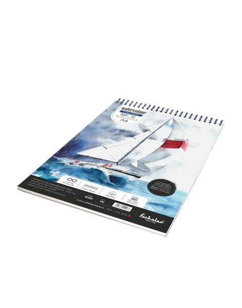 SCHOLAR, Watercolour Pad | 12 Sheets | 300 gsm (WJW).