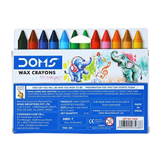 DOMS, Wax Crayons - JUMBO | Set of 12.