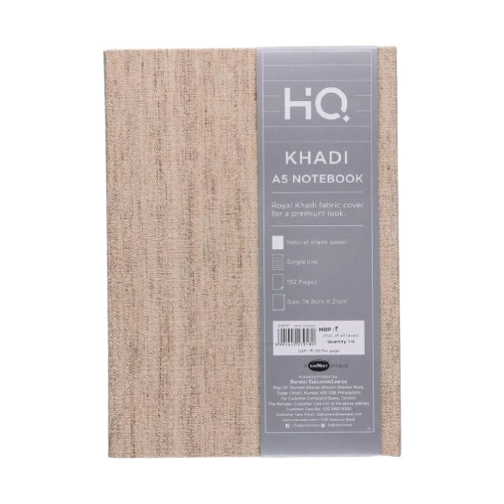 YOUVA, Notebook - HQ | Khadi | A5 | Single Line | 192 Pages.