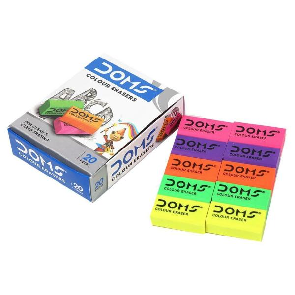 DOMS, Erasers - COLOURED | Set of 20.