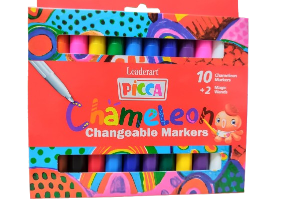 LEADERART, Chameleon Changeable Markers - PICCA | Jumbo Tip | Set of 12.