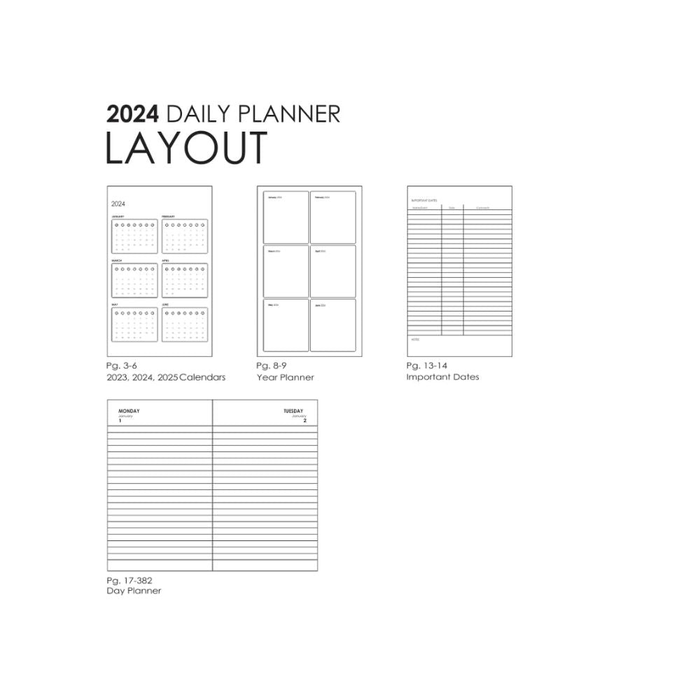 myPAPERCLIP, Daily Planner - M1 | MEDIUM | 384 Pages | 80 GSM | Year 2024.