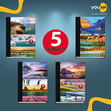 YOUVA, 5 Subject Notebook - Case Bound | B5 | Single Line | 400 Pages.