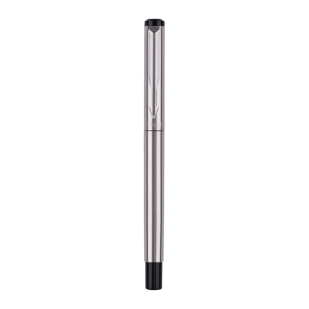 PARKER, Rollerball Pen - VECTOR Stainless Steel | Chrome Trim | Ultra Fine.