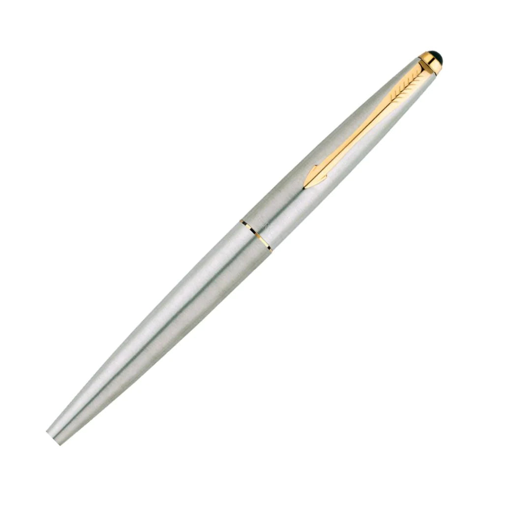 PARKER, Rollerball Pen - GALAXY Stainless Steel | Gold Trim | Ultra Fine.